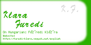 klara furedi business card